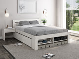 Noomi Pradis Double Storage Bed White (FSC-Certified)