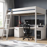 Noomi Tera Solid Wood Small Double Gaming High Sleeper White (FSC-Certified)