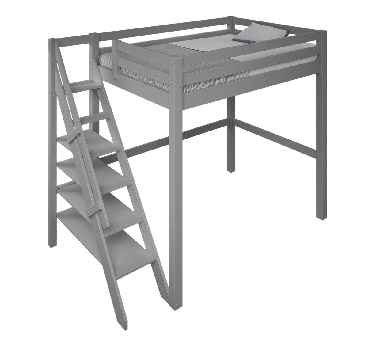 Noomi Studio Staircase Loft Bed Double High Sleeper Grey (FSC-Certified)