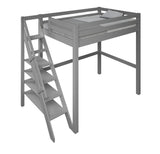 Noomi Studio Staircase Loft Bed Double High Sleeper Grey (FSC-Certified)