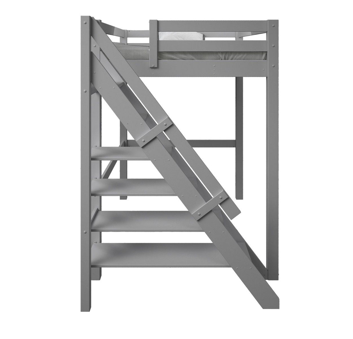 Noomi Studio Staircase Loft Bed Double High Sleeper Grey (FSC-Certified)