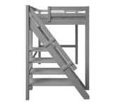 Noomi Studio Staircase Loft Bed Double High Sleeper Grey (FSC-Certified)