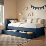 Flair Oli Single Wooden Bed with Drawers Navy