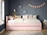 Flair Oli Single Wooden Bed with Drawers Pink