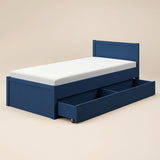 Flair Oli Single Wooden Bed with Drawers Navy