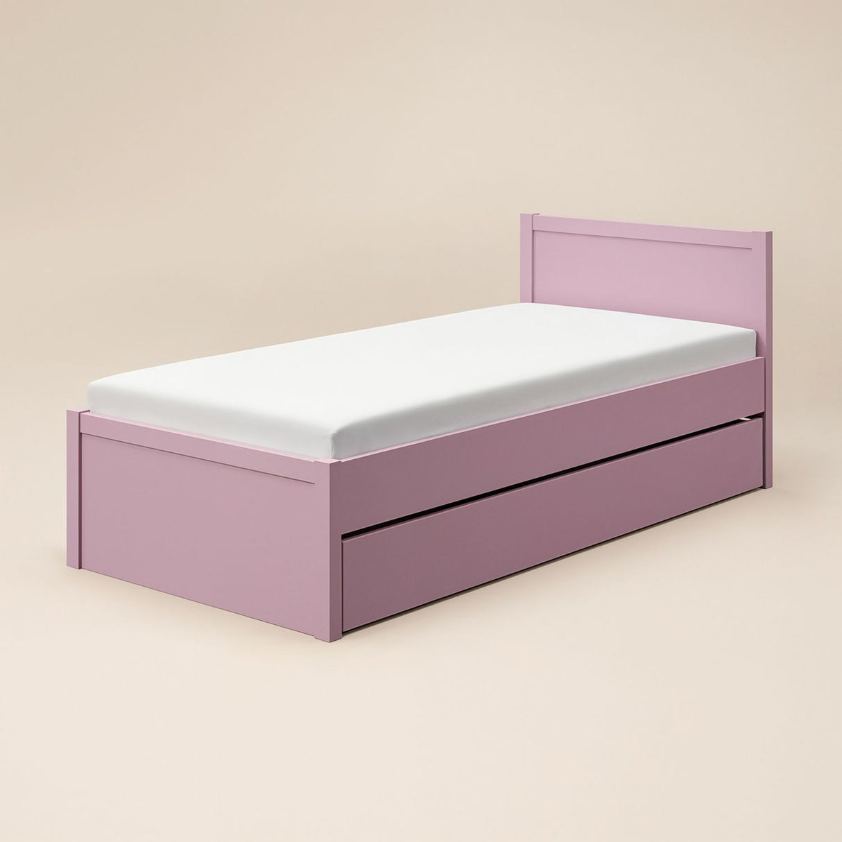 Flair Oli Single Wooden Bed with Drawers Pink