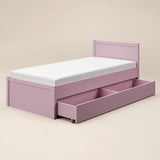 Flair Oli Single Wooden Bed with Drawers Pink