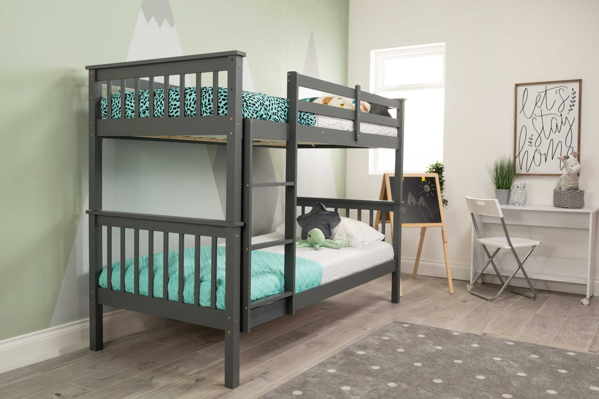 Flair Zoom Wooden Detachable Bunk Bed Grey
