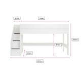 Flair Olivia Staircase Mid Sleeper with Storage White
