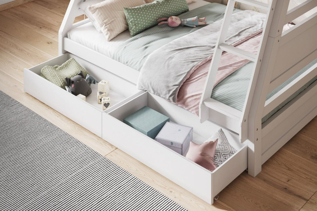 Flair Ollie Triple Bunk Bed with Drawers White