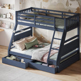 Flair Ollie Triple Bunk Bed with Drawers Navy