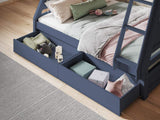 Flair Ollie Triple Bunk Bed with Drawers Navy