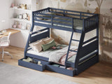 Flair Ollie Triple Bunk Bed with Drawers Navy
