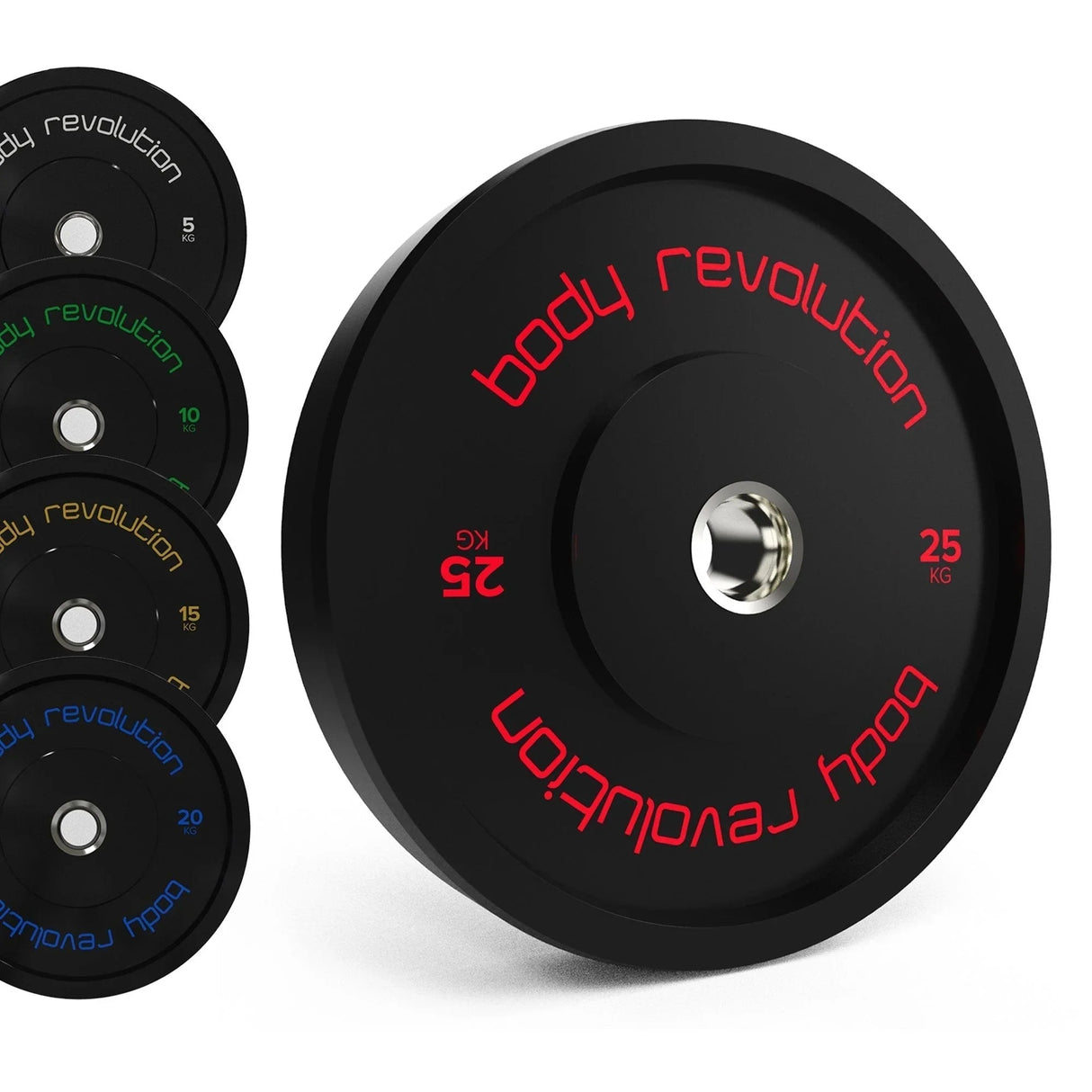 Body Revolution Olympic Black Bumper Plate 80kg Bundle