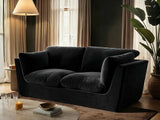 SOLACE+CO Orson 3 Seater Sofa Black Velvet