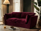 SOLACE+CO Orson 3 Seater Sofa Burgundy Velvet