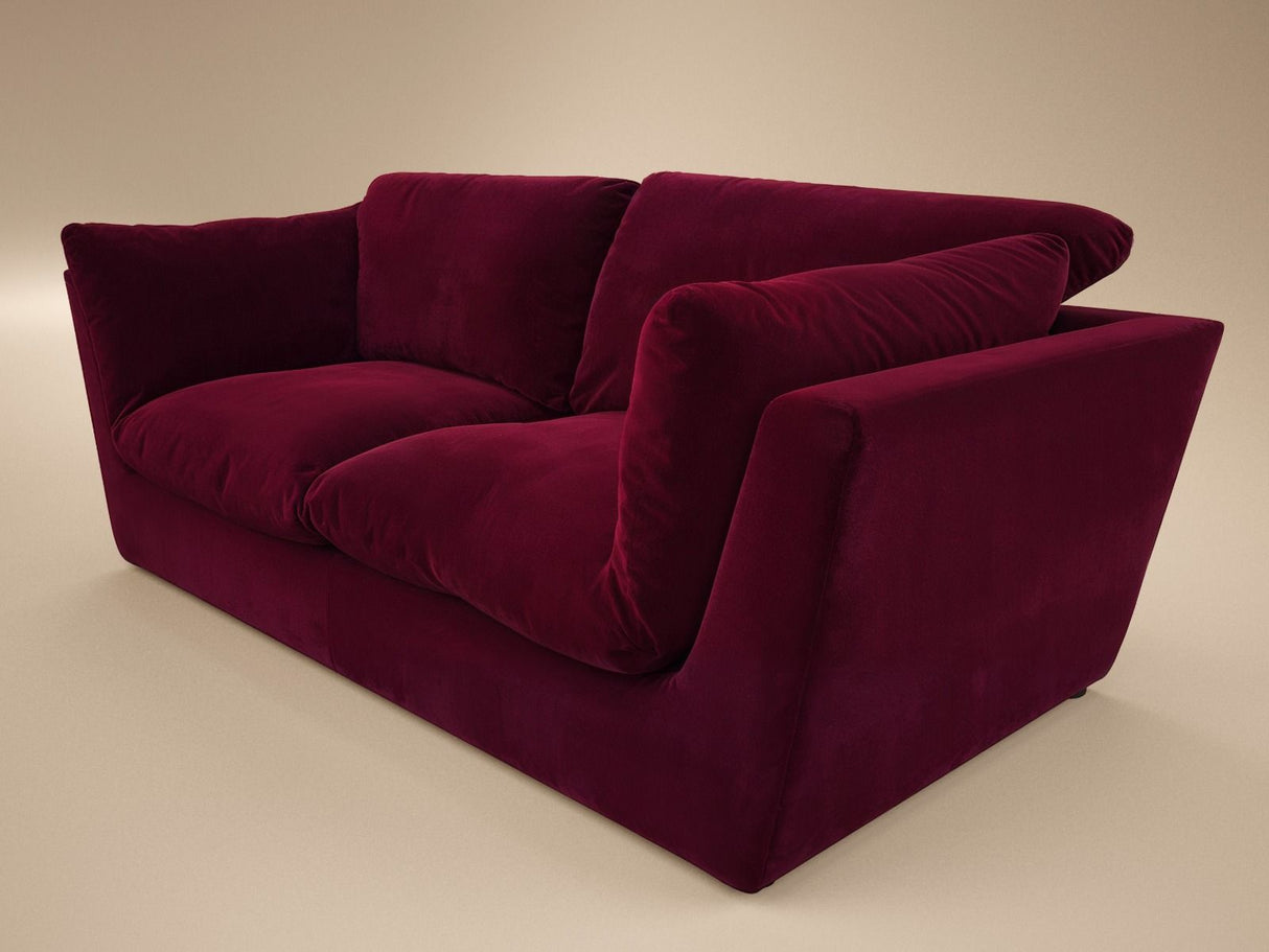 SOLACE+CO Orson 3 Seater Sofa Burgundy Velvet