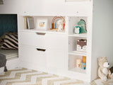 Flair Oscar Staircase Triple Bunk Bed with Storage White