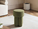 SOLACE+CO Astrid Wave Chenille Round Pouffe Olive Green