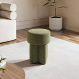 SOLACE+CO Astrid Wave Chenille Round Pouffe Olive Green