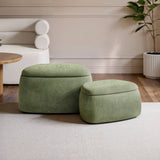 SOLACE+CO Zuri Storage Pouffe Set Green Chenille