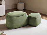 SOLACE+CO Zuri Storage Pouffe Set Green Chenille