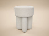 SOLACE+CO Astrid Wave Chenille Round Pouffe Cream