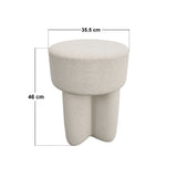 SOLACE+CO Astrid Wave Chenille Round Pouffe Cream