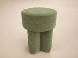 SOLACE+CO Astrid Wave Chenille Round Pouffe Olive Green