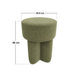 SOLACE+CO Astrid Wave Chenille Round Pouffe Olive Green