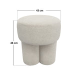 SOLACE+CO Ferro High Round Pouffe Beige Sherpa Fleece