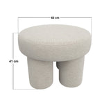 SOLACE+CO Ferro Round Pouffe Set Beige Sherpa Fleece