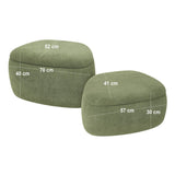 SOLACE+CO Zuri Storage Pouffe Set Green Chenille