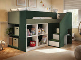 Flair Quinn Staircase Mid Sleeper Bed with Storage Green