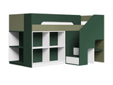 Flair Quinn Staircase Mid Sleeper Bed with Storage Green