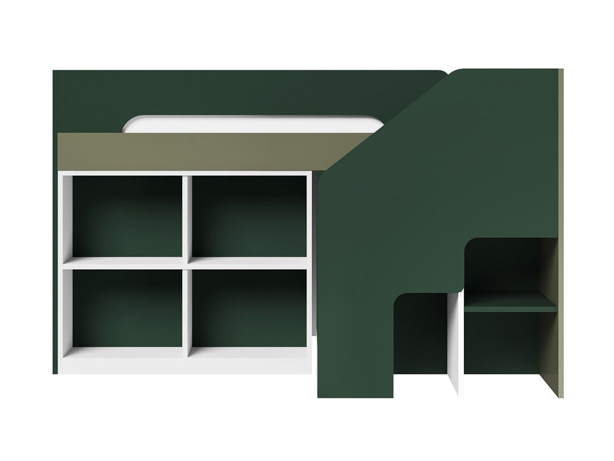 Flair Quinn Staircase Mid Sleeper Bed with Storage Green