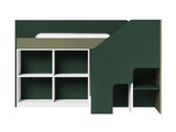 Flair Quinn Staircase Mid Sleeper Bed with Storage Green