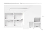 Flair Quinn Staircase Mid Sleeper Bed with Storage White