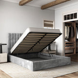 Flair Everley Kingsize Ottoman Bed Grey Velvet