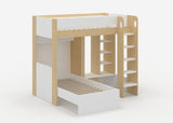 Flair Hampton L Shape Bunk Bed White & Oak