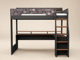 Recoil Ultimate Lumi Gaming High Sleeper with Desk Charcoal & Orange Single