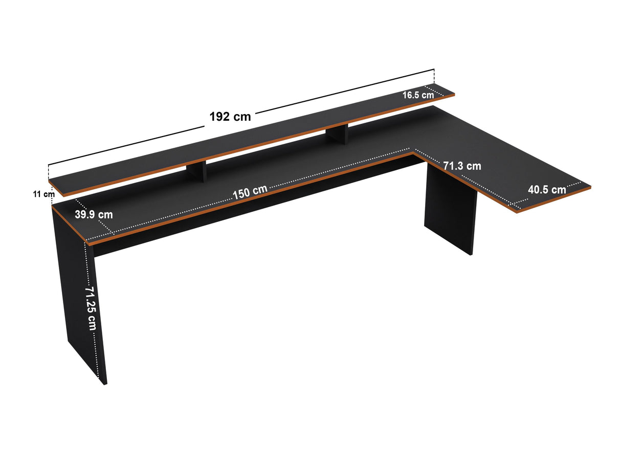 Recoil Ultimate Lumi Gaming High Sleeper with Desk Charcoal & Orange Small Double