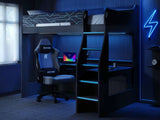 Recoil Ultimate Neon Small Double Gaming High Sleeper Charcoal & Blue