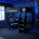 Recoil Ultimate Neon Small Double Gaming High Sleeper Charcoal & Blue