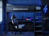 Recoil Ultimate Neon Small Double Gaming High Sleeper Charcoal & Blue