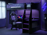 Recoil Ultimate Violet Single Gaming High Sleeper Charcoal & Purple