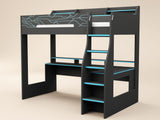 Recoil Ultimate Neon Small Double Gaming High Sleeper Charcoal & Blue