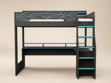 Recoil Ultimate Neon Small Double Gaming High Sleeper Charcoal & Blue