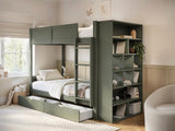 Flair Ruby Wooden Bunk Bed with Storage Green