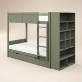 Flair Ruby Wooden Bunk Bed with Storage Green
